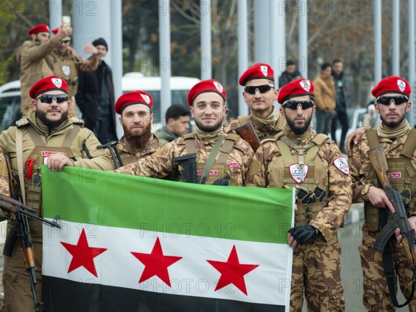 Aleppo, Syria – December 08, 2025: The Syrian Army and Public Security forces hold a military