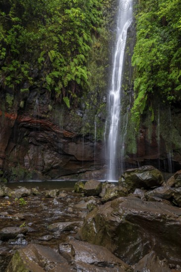 Cascata das 25 Fontes river and waterfall, 25 springs, hiking trail PR6, Levada das 25 Fontes,