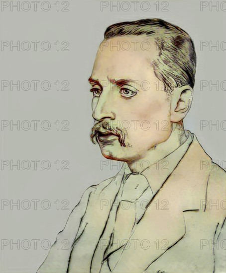 Portrait of Rainer Maria Rilke, 1875 – 1926, Austrian poet and novelist, based on a sketch by Emil