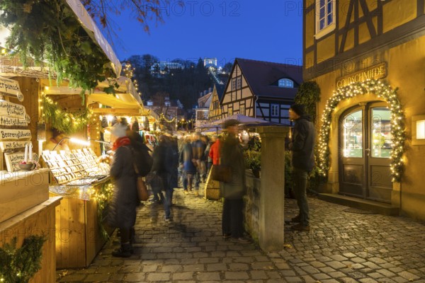 Elbhangfest Christmas market in Dresden Loschwitz in the historic village center of Loschwitz