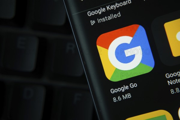 Dhaka, Bangladesh- 27 July 2025: Google Go app from Google Playstore is displayed on a smartphone