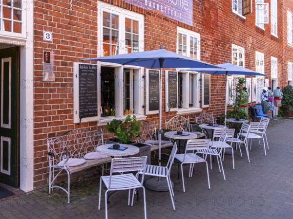 Catering, retail and typical, historic architecture in the Dutch Quarter in Potsdam, Brandenburg,