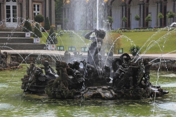 Water features of the Upper Grotto, Sun Temple, Hermitage in Bayreuth, Upper Franconia, Bavaria,