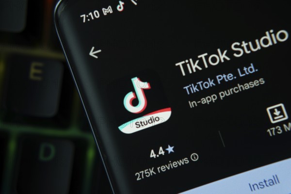 Dhaka, Bangladesh- 27 July 2025: tiktok Studio app from Google Playstore is displayed on a