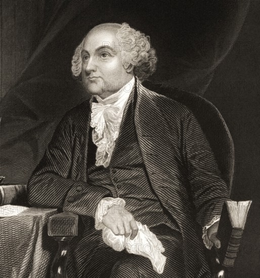 Portrait of John Adams, 1735 - 1826, second President of the United States, digitally optimized