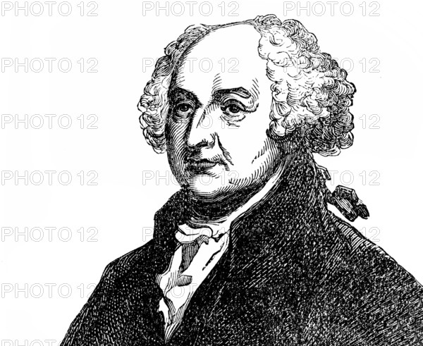 Portrait of John Adams, 1735 - 1826, second President of the United States, digitally optimized