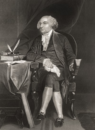 Portrait of John Adams, 1735 - 1826, second President of the United States, digitally optimized