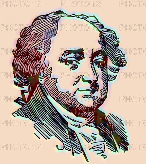 Portrait of John Adams, 1735 - 1826, second President of the United States, digitally optimized