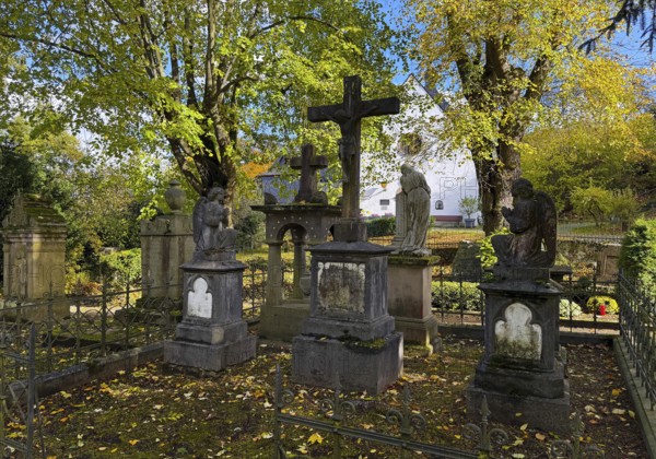 Old tombs at the castle cemetery at the Michaelskapelle, Bad Godesberg, Bonn, North