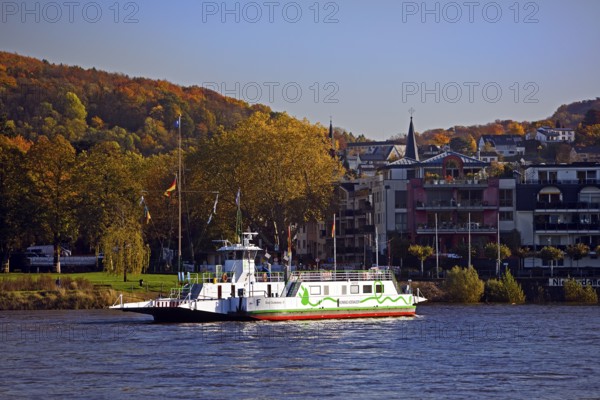 The Konrad Adenauer Rhine ferries on the Rhine from Bad Godesberg to Königswinter-Niederdollendorf,
