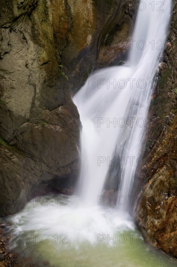Waterfall in the Durnand Gorge, Les Valettes, Canton of Valais, Switzerland