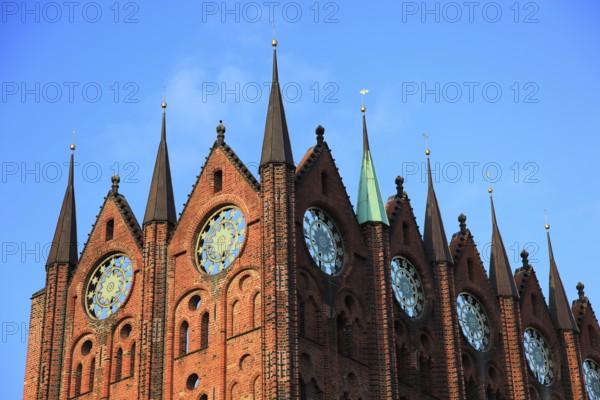 Town hall in the urban area of Altstadt, Stralsund, Hanseatic City of Stralsund, Vorpommern-Rügen