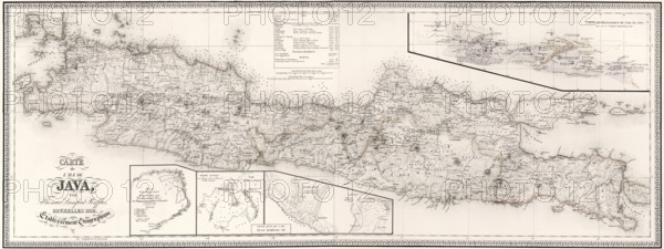 Map of Java, 1817, from History of Java by Sir Thomas Stamford Bingley Raffles, 1781 – 1826,