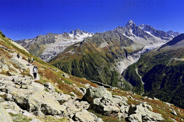 From left front Glacier du Tour back Aiguilles du Tour, right Aiguille du Chardonnet, in front