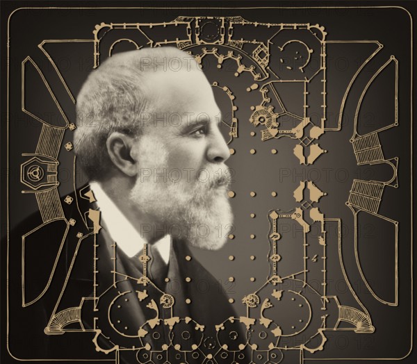 Portrait of Antoni Gaudí i Cornet, 1852 – 1926, Catalan architect and designer from Spain, the