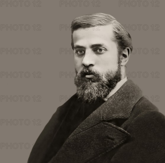 Portrait of Antoni Gaudí i Cornet, 1852 – 1926, Catalan architect and designer from Spain, the