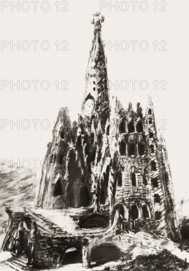 Architectural study of the Church of Colònia Güell, Cripta de la Colònia Güell, Santa Coloma de