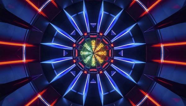 Abstract background of slightly unfocused multicolored glass lenses spinning and rotating,