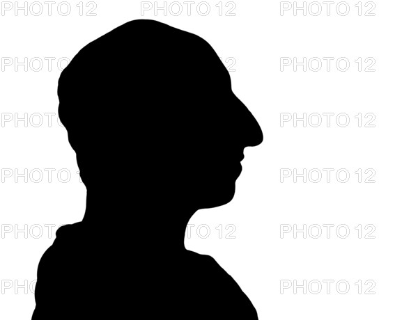 Silhouette of James Hutton, 1726 – 1797, Scottish geologist, agriculturalist, chemical