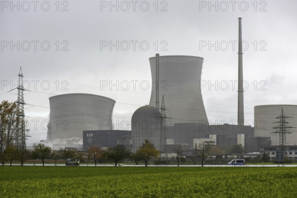 Demolition of the 160m high cooling towers of the disused Gundremmingen nuclear power plant (AKW