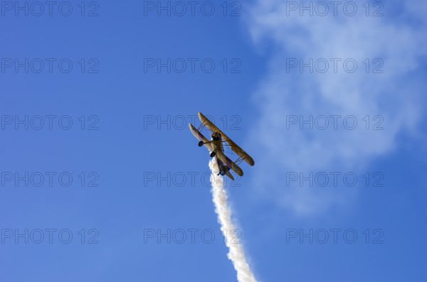 A Boeing PT-17 Stearman biplane, also Boeing Stearman Model 75, with the inscription 399 USNAVY
