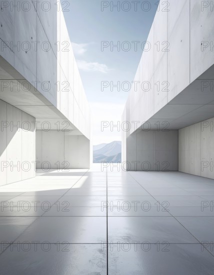 3d illustration of abstract modern architecture background, Minimal geometry architectural design,