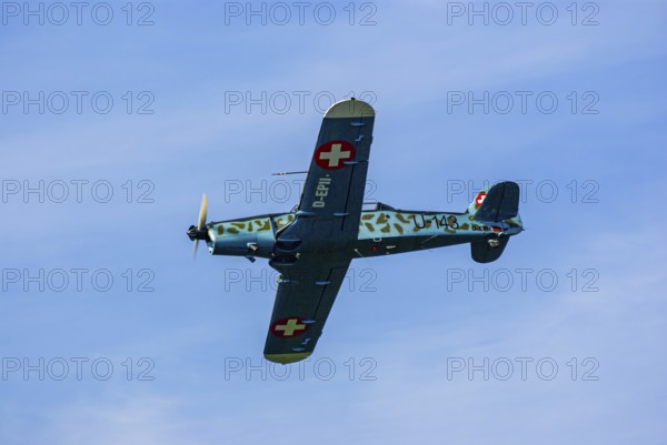 A Pilatus P-2 of Pilatus Flugzeugwerke AG with the registration D-EPII during a flight