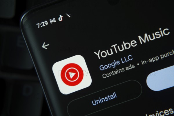 Dhaka, Bangladesh- 27 July 2025: Screen displaying YouTube Kids app with open and uninstall