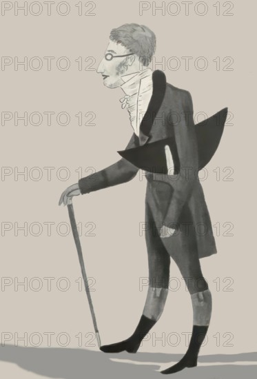 Caricature of Carl Maria von Weber, 1786 - 1826, German composer, conductor and pianist, digitally