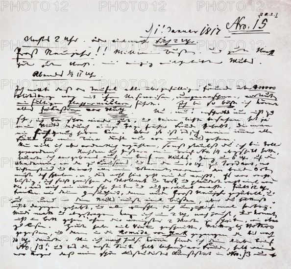 New Year's greetings from Carl Maria von Weber, 1786 - 1826, German composer, conductor and pianist