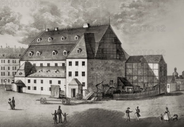 The Morettische Opernhaus, also Moretti-Theater, opera house, small court theatre, 1820, Dresden,