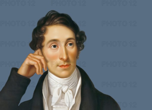 Carl Maria von Weber, 1786 - 1826, German composer, conductor and pianist, digitally edited after a