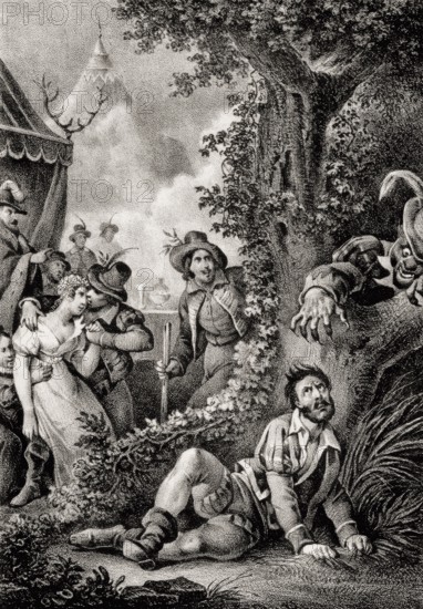 Scene from Act 3, the Romantic opera Der Freischütz by Carl Maria von Weber, 1786 - 1826, German