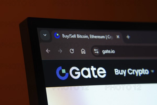 Dhaka, Bangladesh- 02 June 2025: Close-up of a computer screen displaying the Gate.io web interface