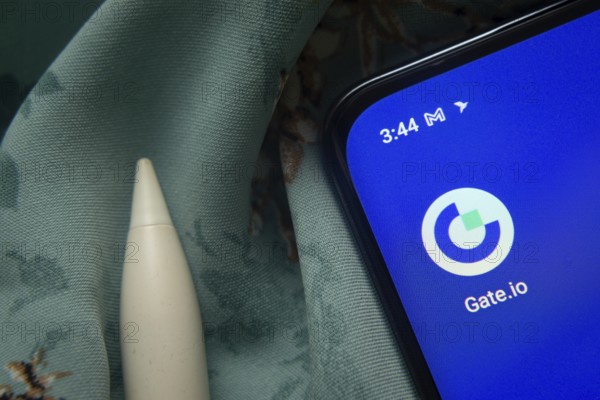 Dhaka, Bangladesh- 07 May 2025: Gate.io app icon is seen on smartphone