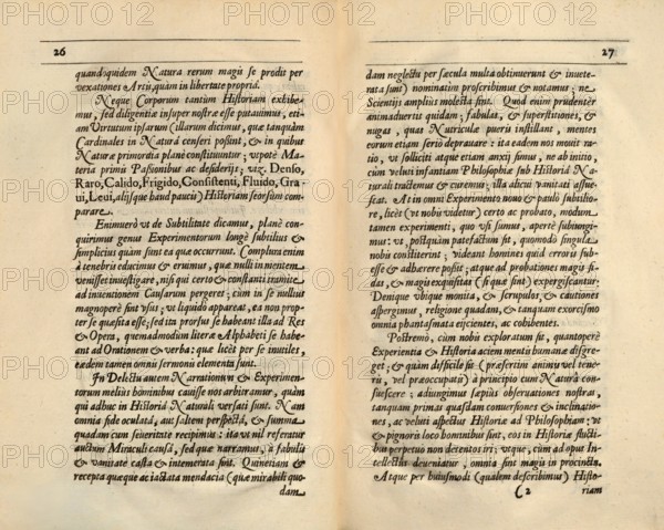 Pages from ‘Instauratio Magna ‘ by Sir Francis Bacon, 1561 - 1626, English lawyer, statesman,