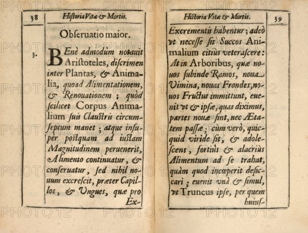 Pages from ‘Historia vitae et mortis‘ by Sir Francis Bacon, 1561 - 1626, English lawyer, statesman,