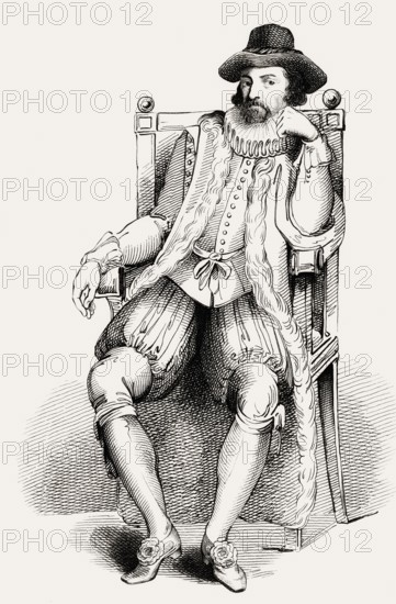 Portrait of Sir Francis Bacon, Baron Baco of Verulam, 1561 - 1626, English lawyer, statesman,
