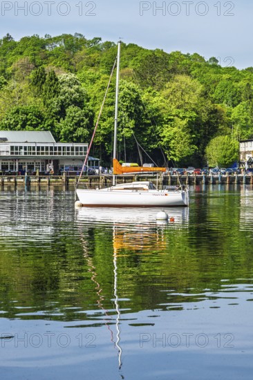 Boats on Windermere Lake, Fell Foot Park, Lake District, Cumbria, England, United Kingdom