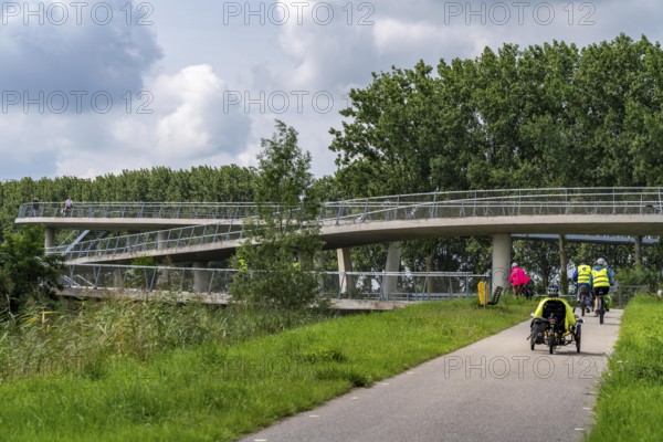 Ramp on the Liniebrug, bicycle and pedestrian bridge over the Amsterdam-Rhine Canal near the