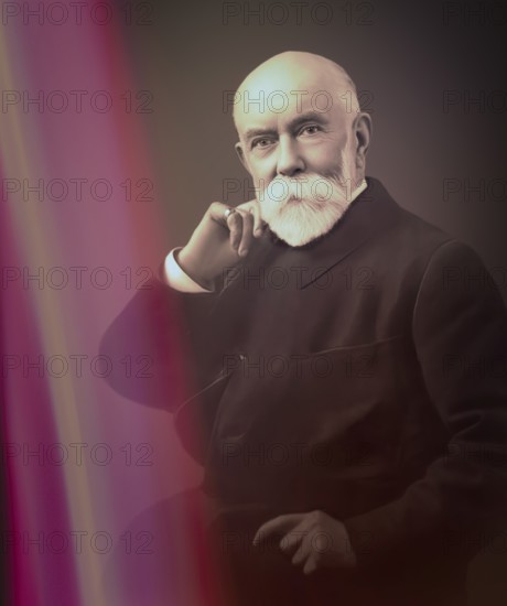 A portrait of Thomas Burberry, 1835 – 1926, an English fashion designer and the founder of the