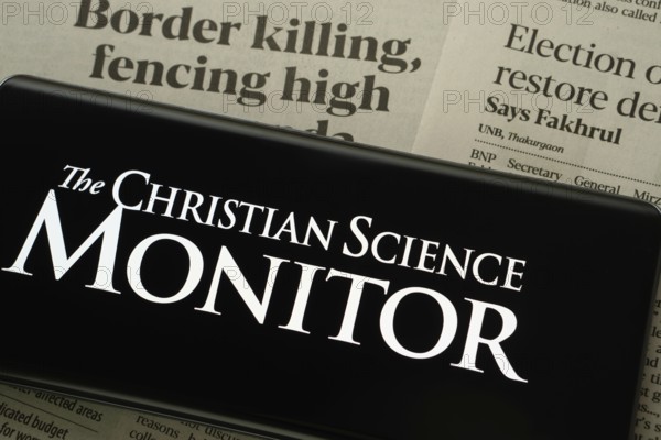 Dhaka, Bangladesh - 18 March 2025: The logo of The Christian Science Monitor is displayed on a