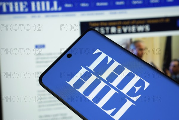 Dhaka, Bangladesh - 18 March 2025: The logo of The Hill is displayed on a smartphone screen, and