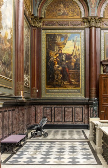 Interior design with paintings and exhibits in the Hamburger Kunsthalle, art museum am