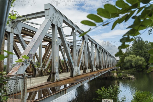 The old railway bridge being converted into the Fiesta Bridge over the Váh River, Capital of