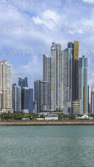 Panoramic view of skyline of Panama City downtown and financial center