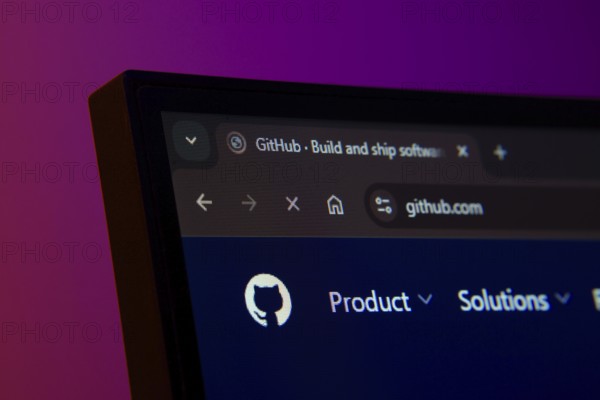 Dhaka, Bangladesh- 02 June 2025: Close-up of a computer screen displaying the Github web interface