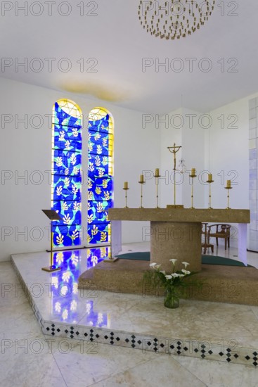 Interior view of the chapel, Chapelle du Rosaire de Vence, Chapelle Matisse, artist Henri Matisse,