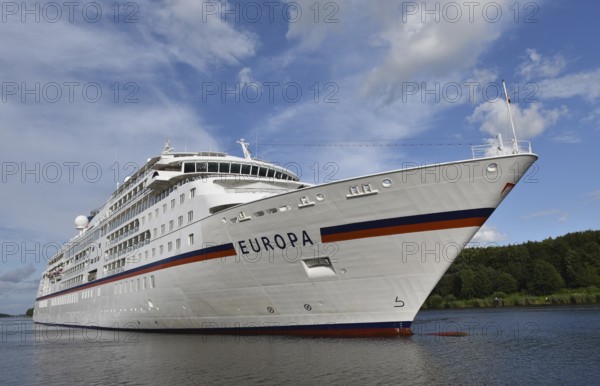 MS EUROPA, cruise ship EUROPA sailing in the Kiel Canal, NOK, Kiel Canal, Kielkanal,