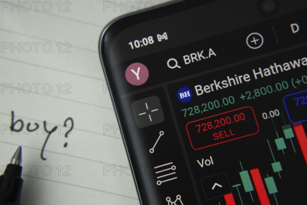 Dhaka, Bangladesh- 20 June 2025: Berkshire hathaway inc stock trading details displayed on